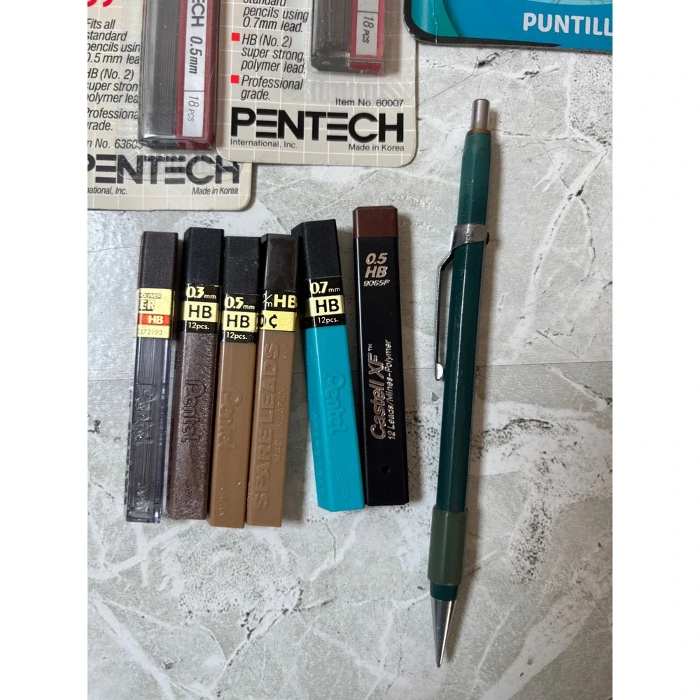 Vintage‎ Pencil Led and Pencil Lot Pentech Pentel PaperMate ProMarx Castell
